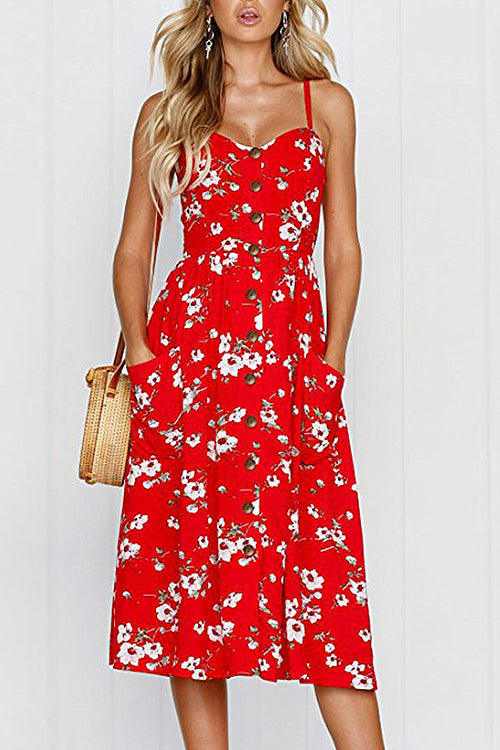 Sunflower Fit&Flare Print Midi Dress - 9 Colors