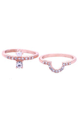 Doppelring mit Herz-Strass