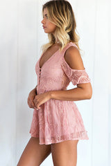 Lace Tie-back Romantic Romper