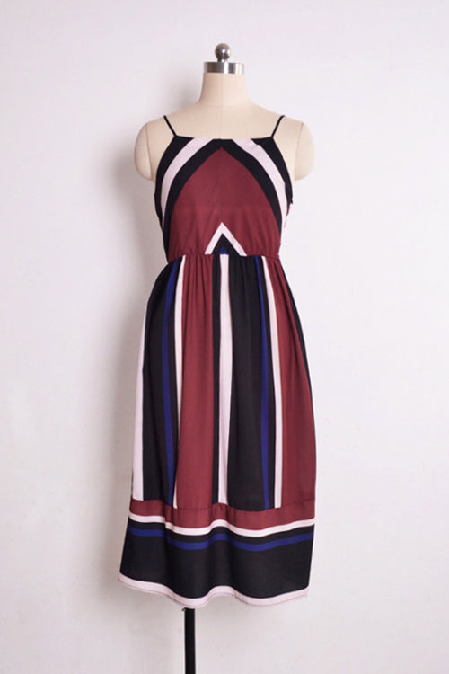 Spaghetti Stripe Midi Dress