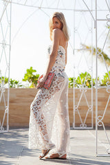 Strapless Lace Hollow-out Jumpsuit