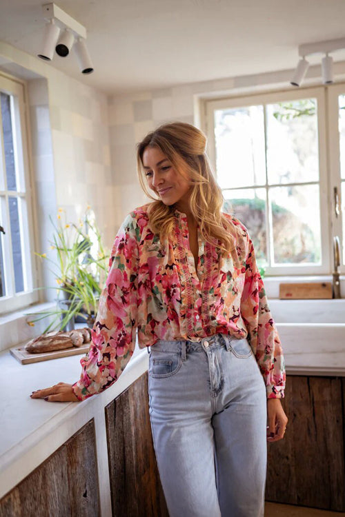 „Always With Love“-Langarmshirt mit Blumenmuster