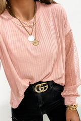 „Say You Love Me“ – Langärmliges Oberteil mit transparenten Punkten in Rosa