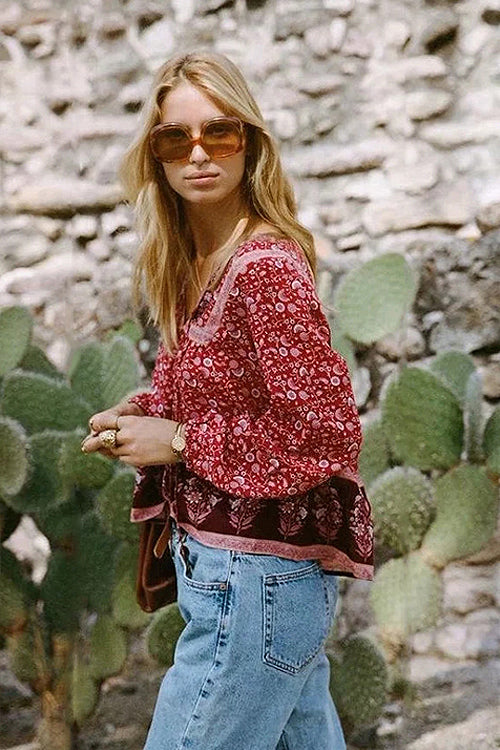 Newport Beach Vintage Boho Print Top - 3 Colors