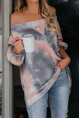 Style Forecast – Schulterfreies Langarm-Top mit Batikmuster