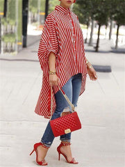 Indiebeautie Stripe High-Low Shirt