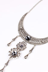 Vintage Kristall Silber Halskette