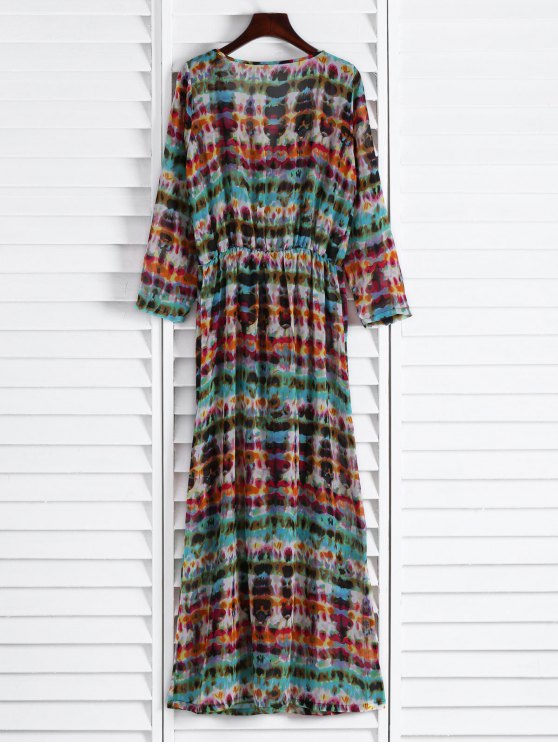 Trendy Semi Sheer Button Front Maxi Dress