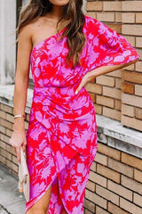 Anmutiges Maxi-Wickelkleid mit Blumendruck