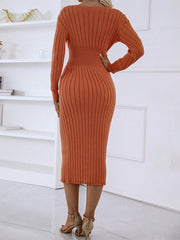 WOMEN LONG SLEEVE SWEATER DRESS