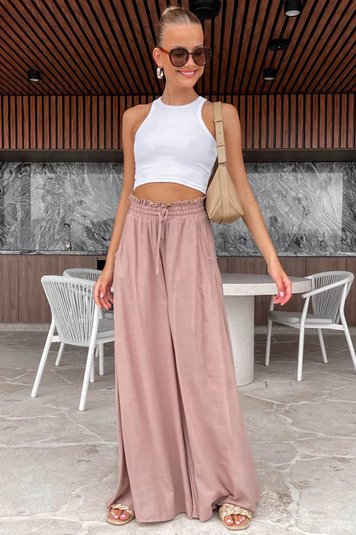 On My Heart Wide Leg Linen Pants - 4 Colors