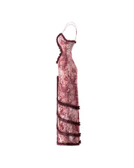 Maxi-Wickelkleid mit tiefem Ausschnitt
