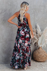 Have Some Fun Floral Print Halter-Neck Maxi Dress