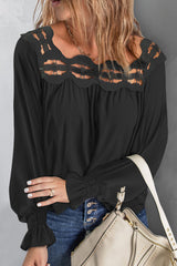 Romantic History Häkel-Langarmtop – 4 Farben