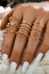 8pcs/sets Bohemian Geometric Rings Sets