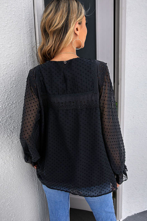 Always Amazing Swiss Dot Spitzentop – 6 Farben