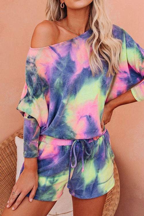 Color Your Life Long Sleeve Tie-Dye Pajamas Set