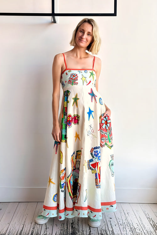 Share Your Happiness Print Maxi Dress