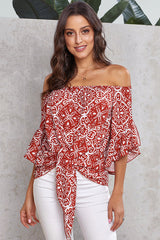 Style Spotting Off-the-Shoulder-Print-Top – 4 Farben