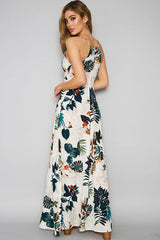 Tropical Forest Print Maxi Dress