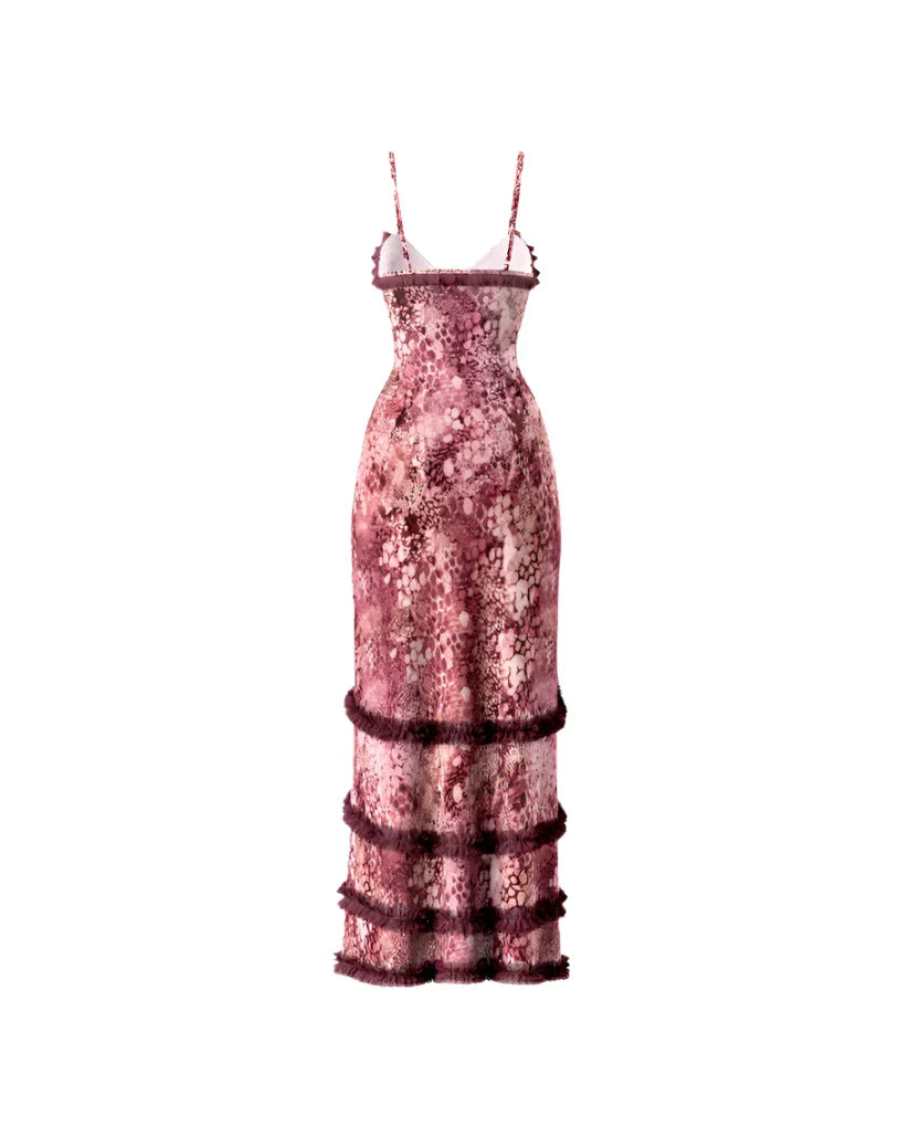 Maxi-Wickelkleid mit tiefem Ausschnitt