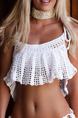 Ruffle Knit Bikini Crop Tank - 4 Colors