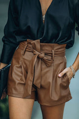 Ready For The Day Leather Shorts - 2 Colors