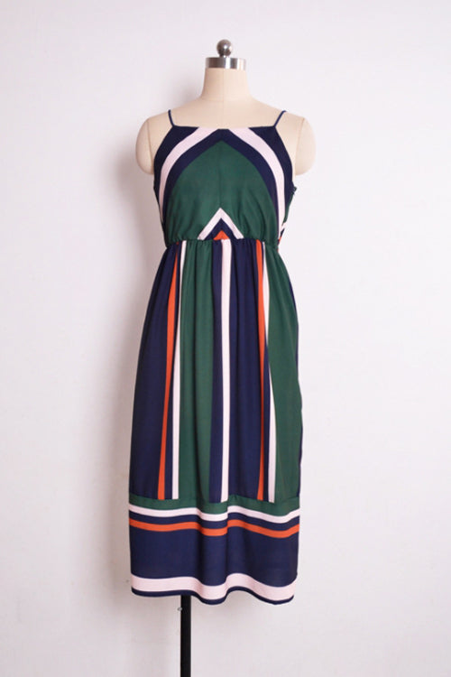 Spaghetti Stripe Midi Dress