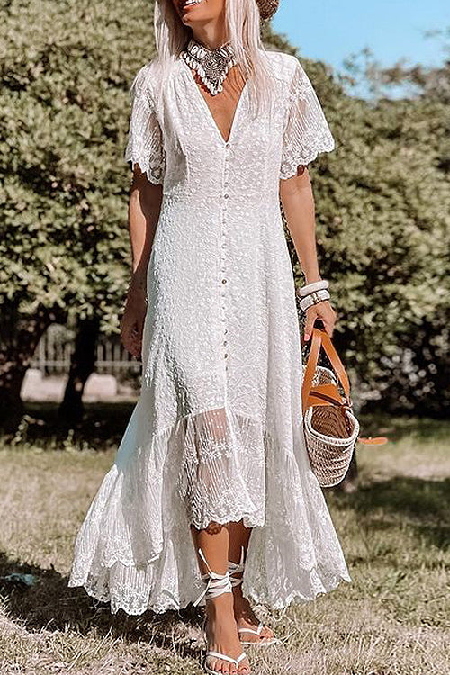 Fabulous Phenomenon Lace Embroidered Maxi Dress