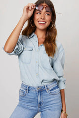 Trending Vibe Button-Down-Langarmoberteil – 2 Farben
