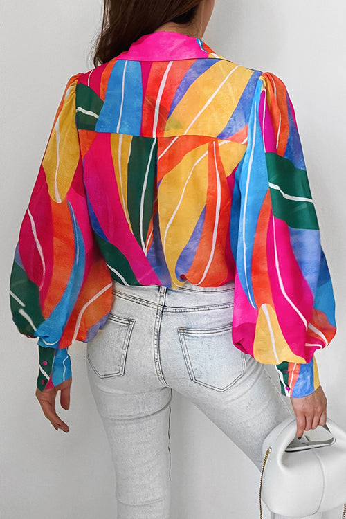 Sunny Side Of Life Langarmshirt mit Blumendruck – 9 Farben