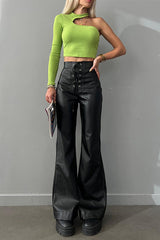 Cute Chicness Wide-Leg Leather Pants - 2 Colors