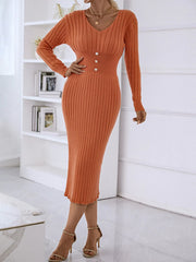 WOMEN LONG SLEEVE SWEATER DRESS