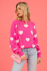 With Love – Rosafarbener, langärmliger Strickpullover