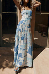 This Make Sense Blue Print Maxi Dress