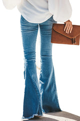 Downtown Girl Blue Wash Wide-Leg Jeans