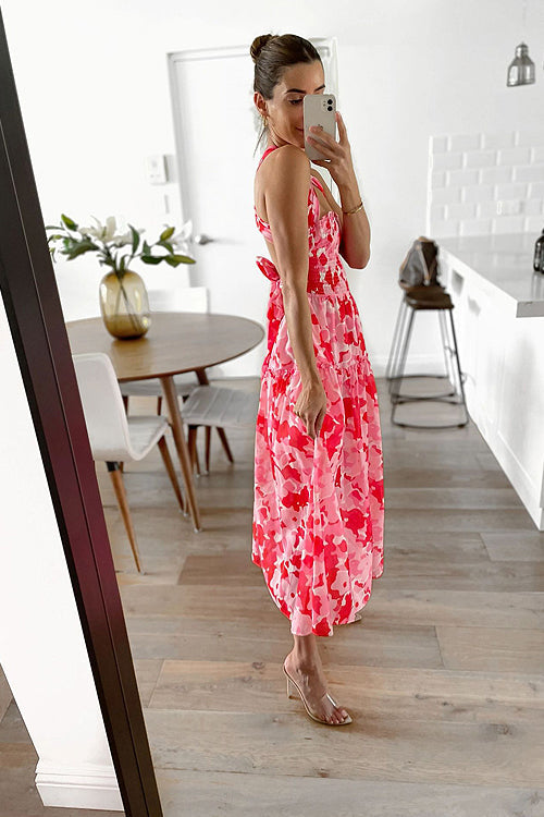 Lost In Love Printed Backless Maxi Dress