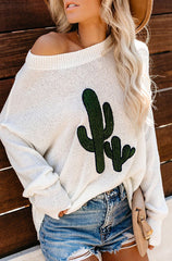 Enjoy the Sunset Cactus Knit Blouse