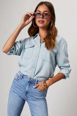 Trending Vibe Button-Down-Langarmoberteil – 2 Farben