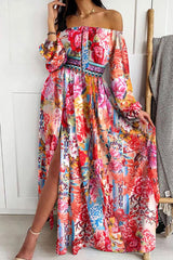 Stilvolles Maxikleid mit PolkaDots-Print und V-Ausschnitt aus Spitze