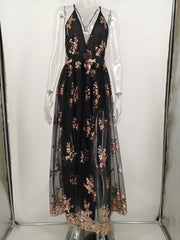 SEXY RETRO RÜCKENFREIES GRÜNES PAILLETTENKLEID