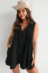 Luck And Love Pocket Denim Sleeveless Romper