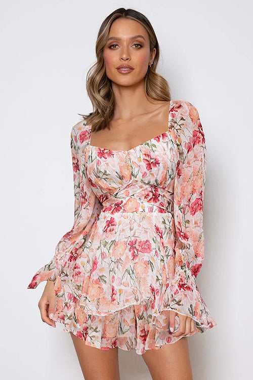 Beautiful Blooms Floral Printed Long Sleeve Romper - 4 Colors