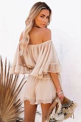 Lovely Disposition Ruffled Off The Shoulder Romper - 2 Colors