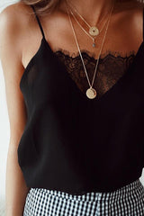 Lace V-neck Spaghetti Tank Top