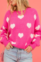 With Love – Rosafarbener, langärmliger Strickpullover