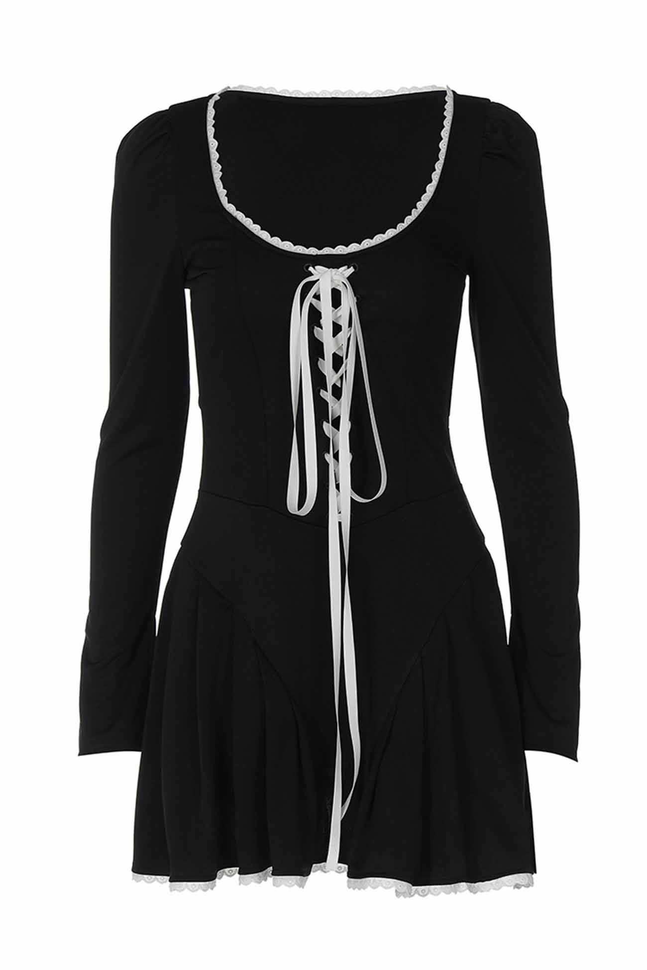 Lace Up Rushed Corset Mini Dress