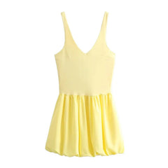 Gelbes Ballon-Minikleid
