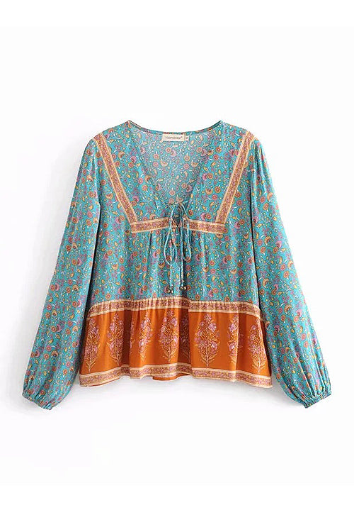 Newport Beach Vintage Boho Print Top - 3 Colors