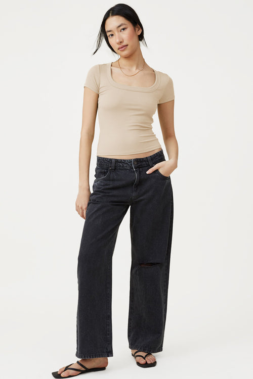 Style Update Kurzarm-T-Shirt aus Baumwolle – 4 Farben